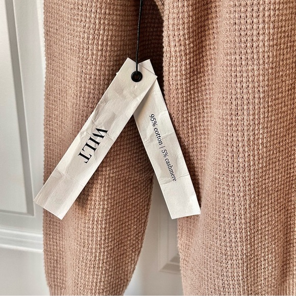 Wilt Women’s Cotton Cashmere Beige Waffle Knit Long Sleeve Sweater Large Med NEW - Picture 5 of 10